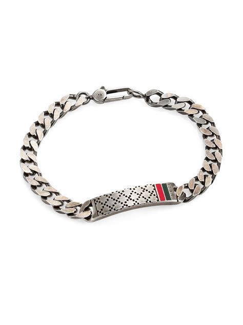 gucci bracelet men's silver|Gucci silver necklace men.